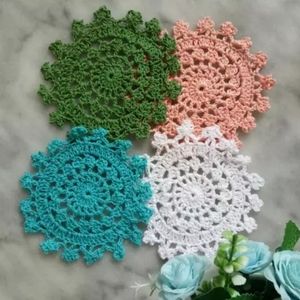 6pcs crochet cup mug mat , table place mat